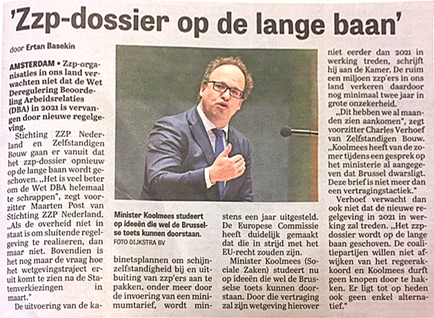 krantenartikel zzp